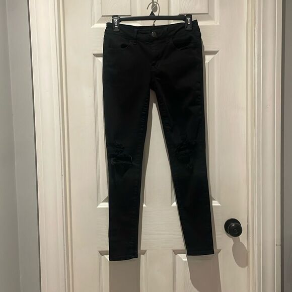 AEO next level stretch JEGGING stretch distressed jeans SZ 6 regular - Picture 1 of 12